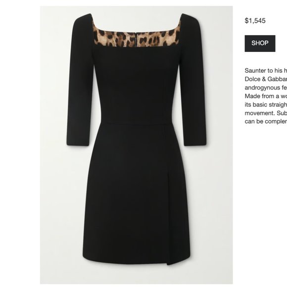 DOLCE & GABBANA Wool-blend Crepe Mini Dress - Picture 2 of 11